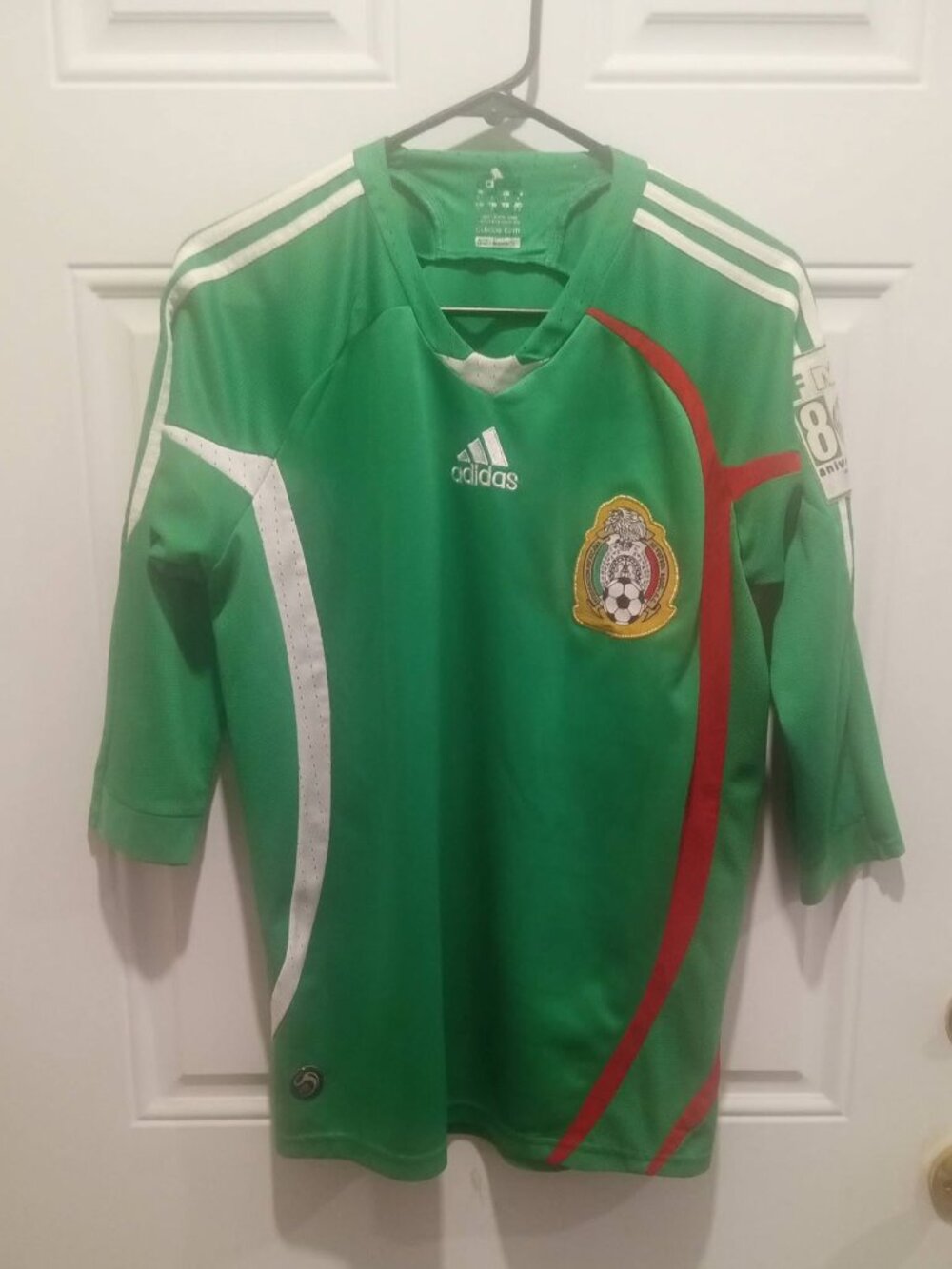 Vintage 2008- 80th anniversary Mexico World Cup Adidas Soccer 3/4 Sleeve Jersey